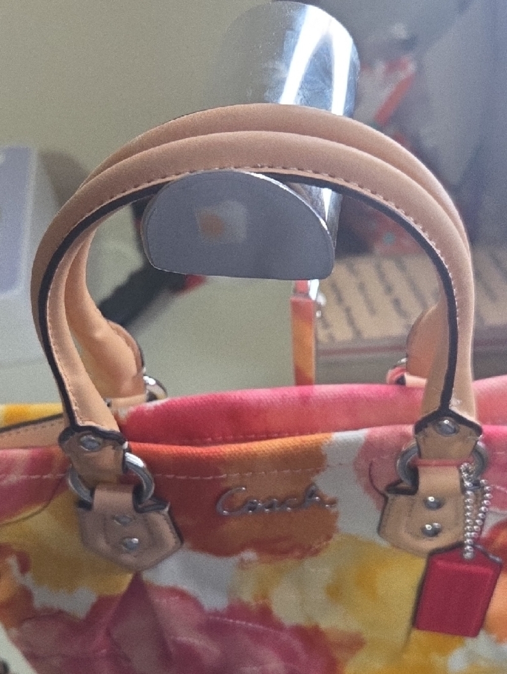 Coach Ashley  Floral Canvas Crossbody in Pink and Yellow - Picture 3 of 9